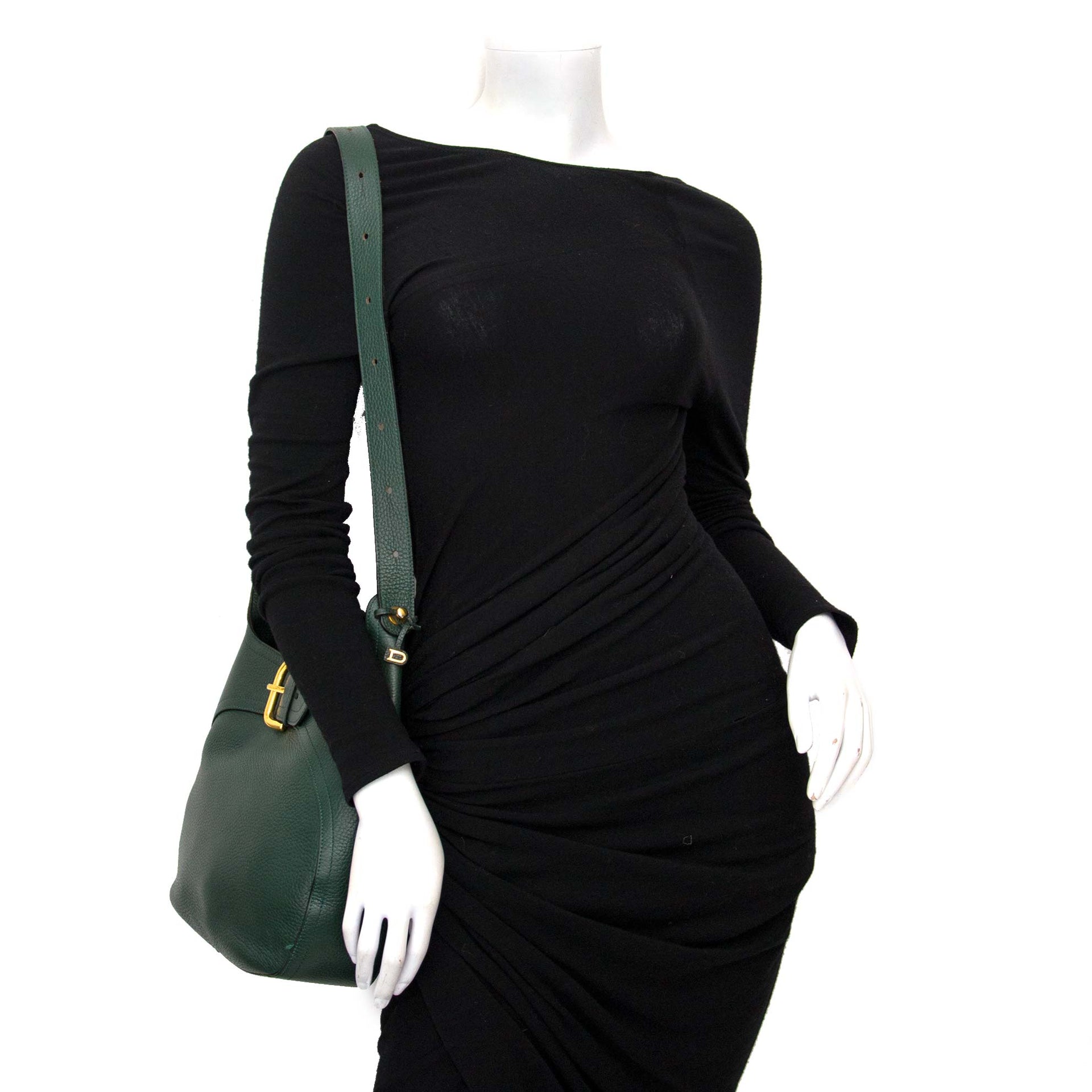 Authentieke groene tweedehands Delvaux Labellov