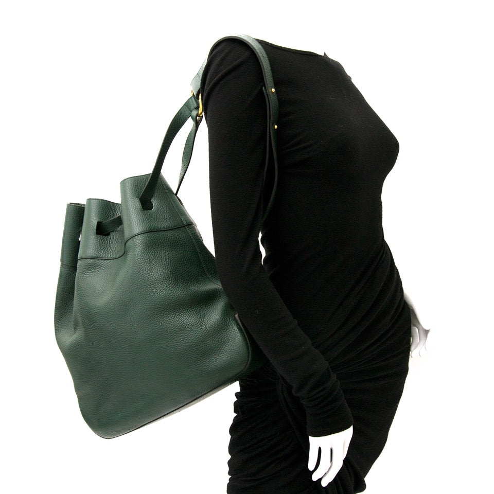 100% authentic Delvaux Dark Green Catogan Trotteur Bag for the best price online