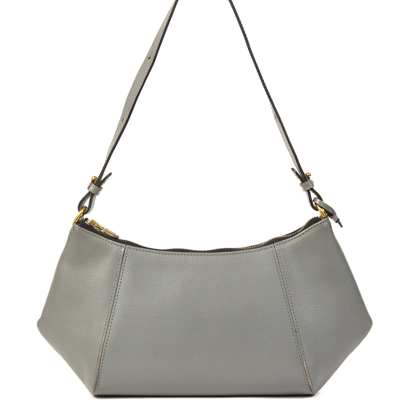 Delvaux Grey Leather Shoulder Bag