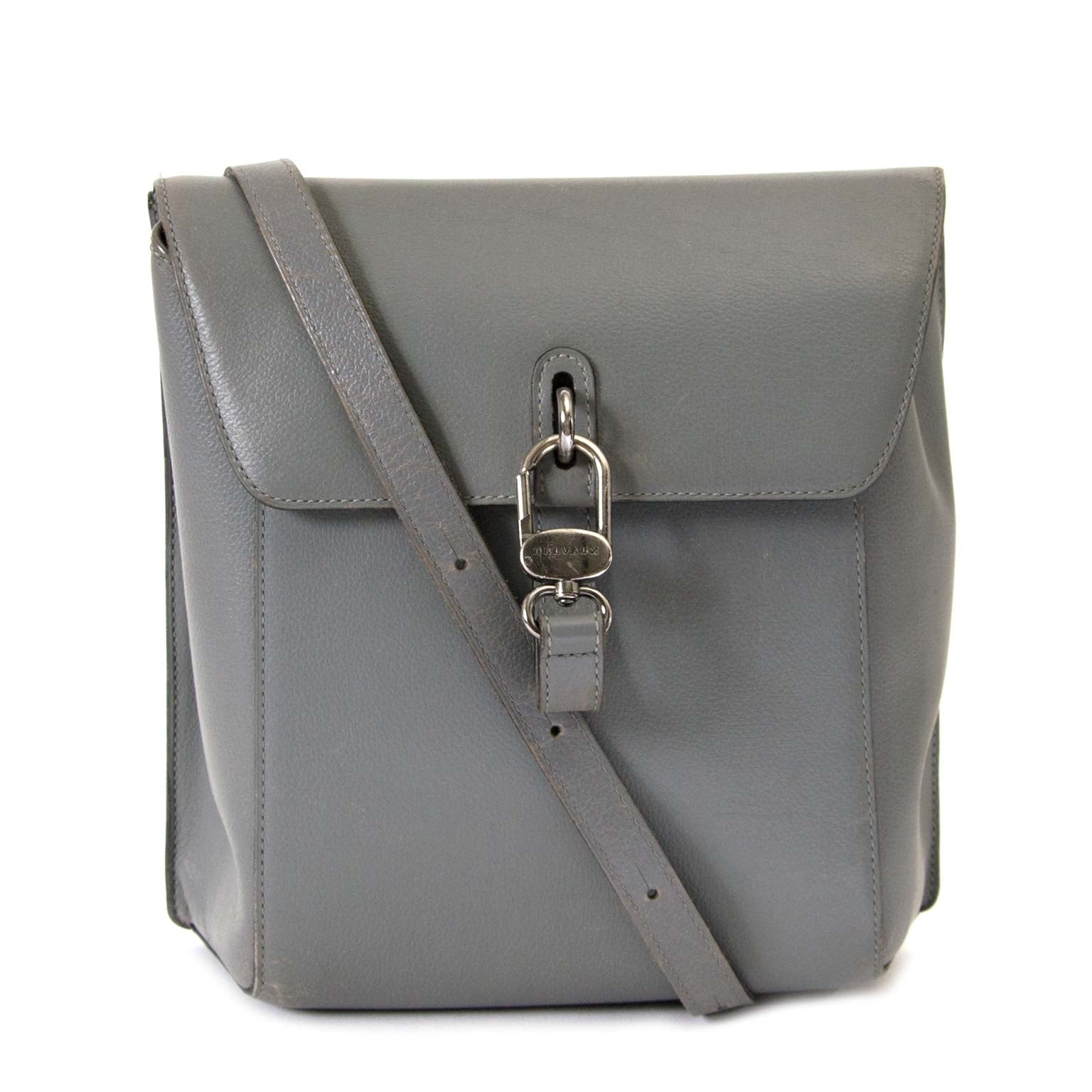 Delvaux Grey Leather Crossbody Bag for sale online at Labellov luxury