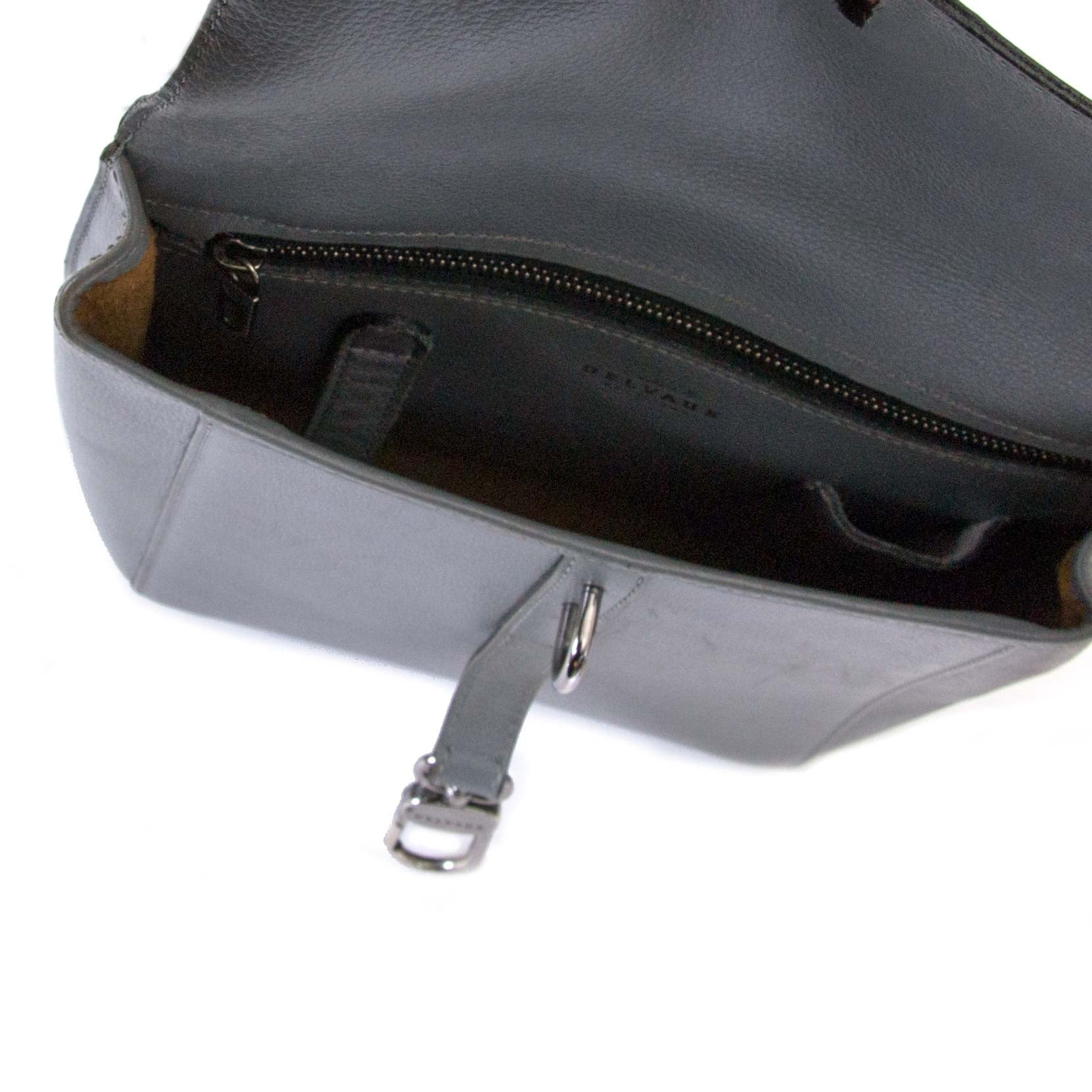 Delvaux Grey Leather Crossbody Bag for sale at Labellov luxury in Antwerp