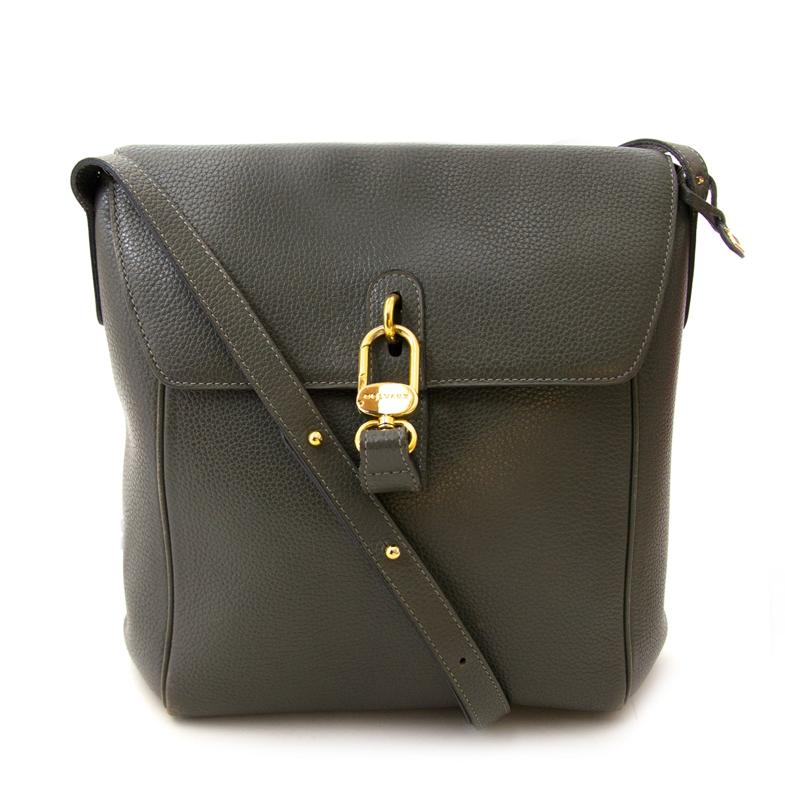 Sac bandoulière Delvaux gris-verdâtre