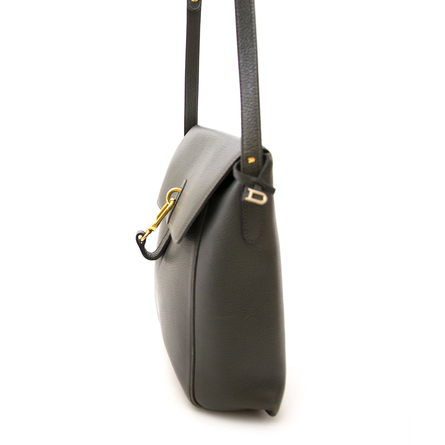 Sac bandoulière Delvaux gris-verdâtre