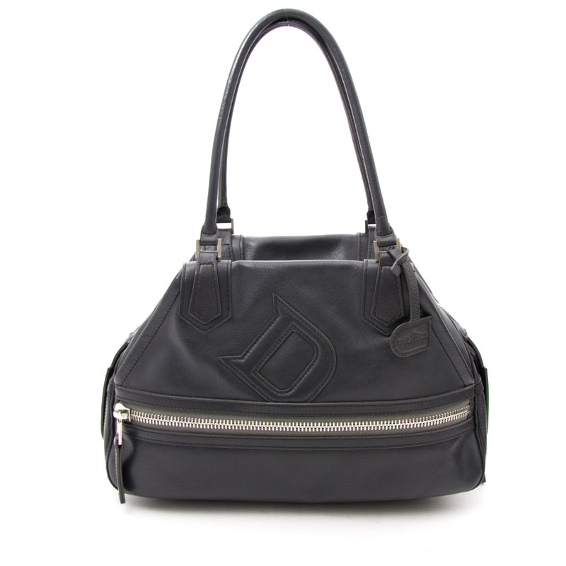 shop your luxury real real 100% autenthic Delvaux Ardoise Perfecto Shoulder Bag