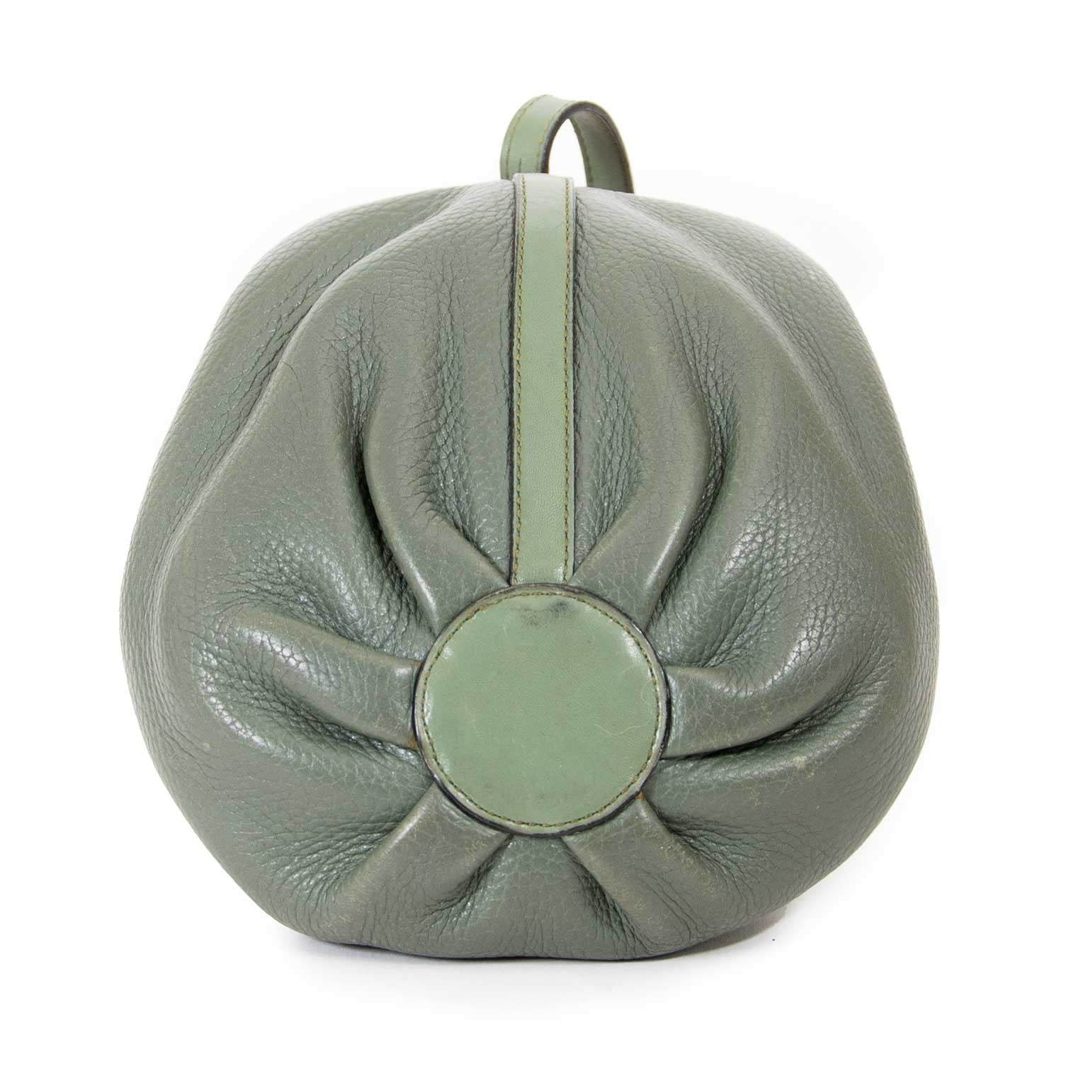 delvaux green mini bucket bag now for sale at labellov vintage fashion webshop belgium