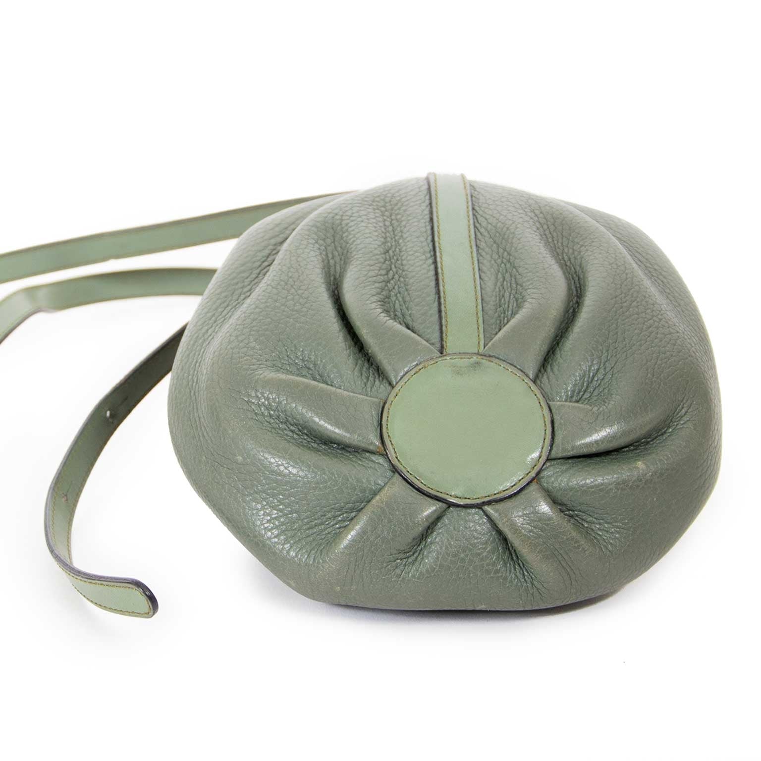 delvaux green mini bucket bag now for sale at labellov vintage fashion webshop belgium