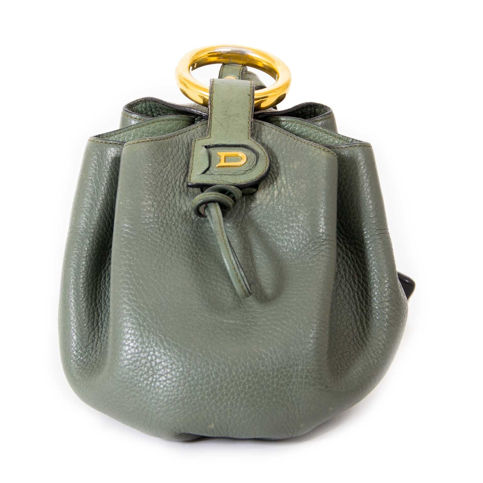 delvaux green mini bucket bag now for sale at labellov vintage fashion webshop belgium