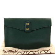 Delvaux Green Double D Clutch now for sale at labellov vintage fashion webshop belgium