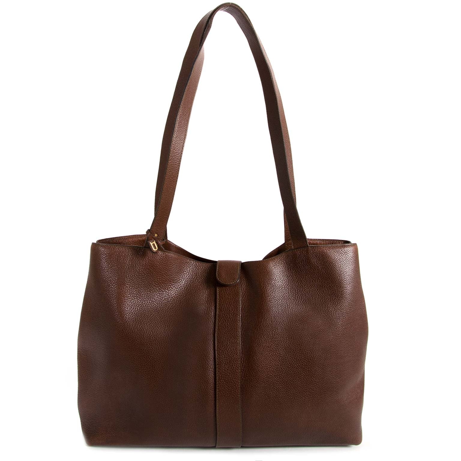 Delvaux Large Brown Leather Shopper for the best price at Labellov