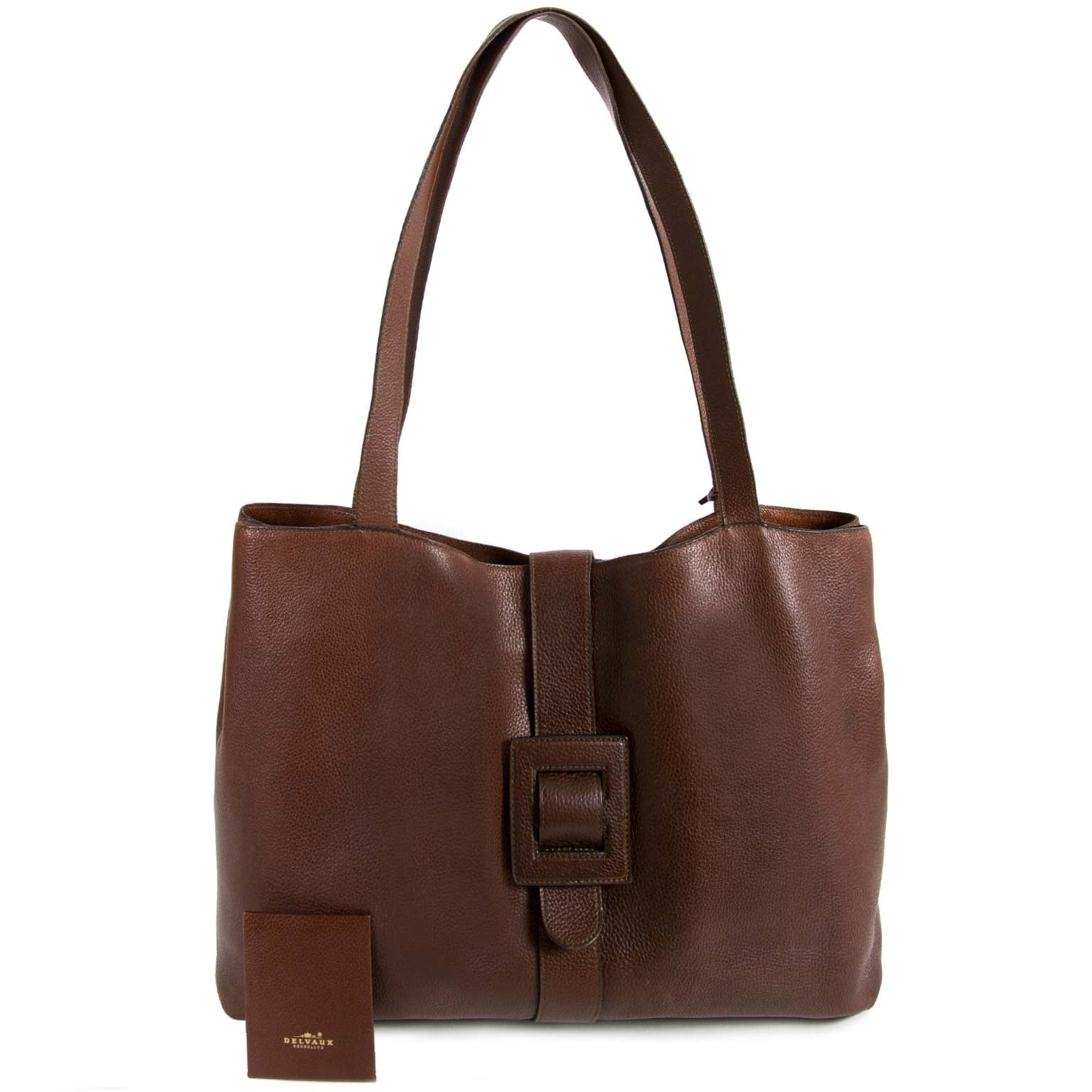 Delvaux Large Brown Leather Shopper te koop bij labellov tweedehands luxe in antwerpen