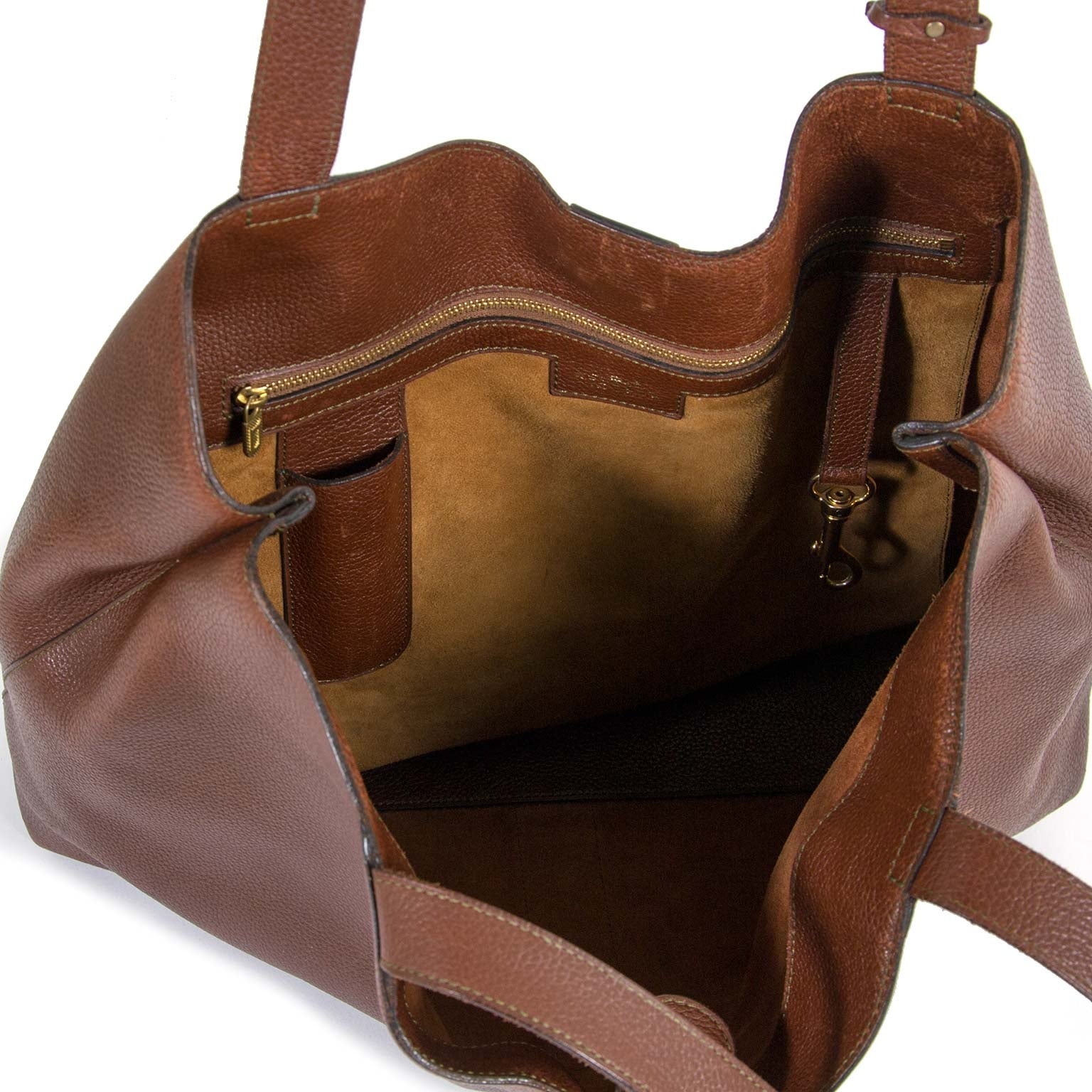 Delvaux Large Brown Leather Shopper