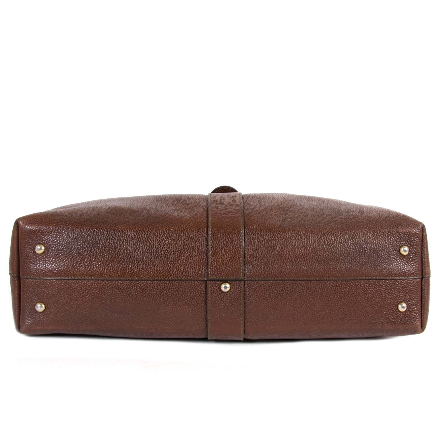 Delvaux Large Brown Leather Shopper