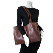 Delvaux Large Brown Leather Shopper