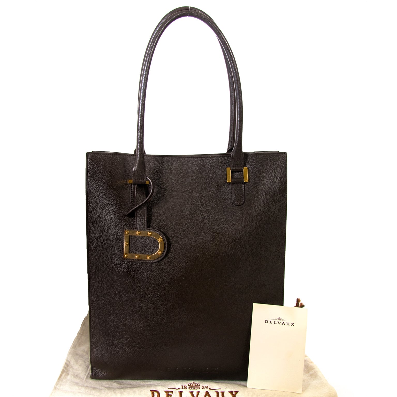 Delvaux Le Jeff Brown Tote now for sale at labellov vintage fashion webshop belgium