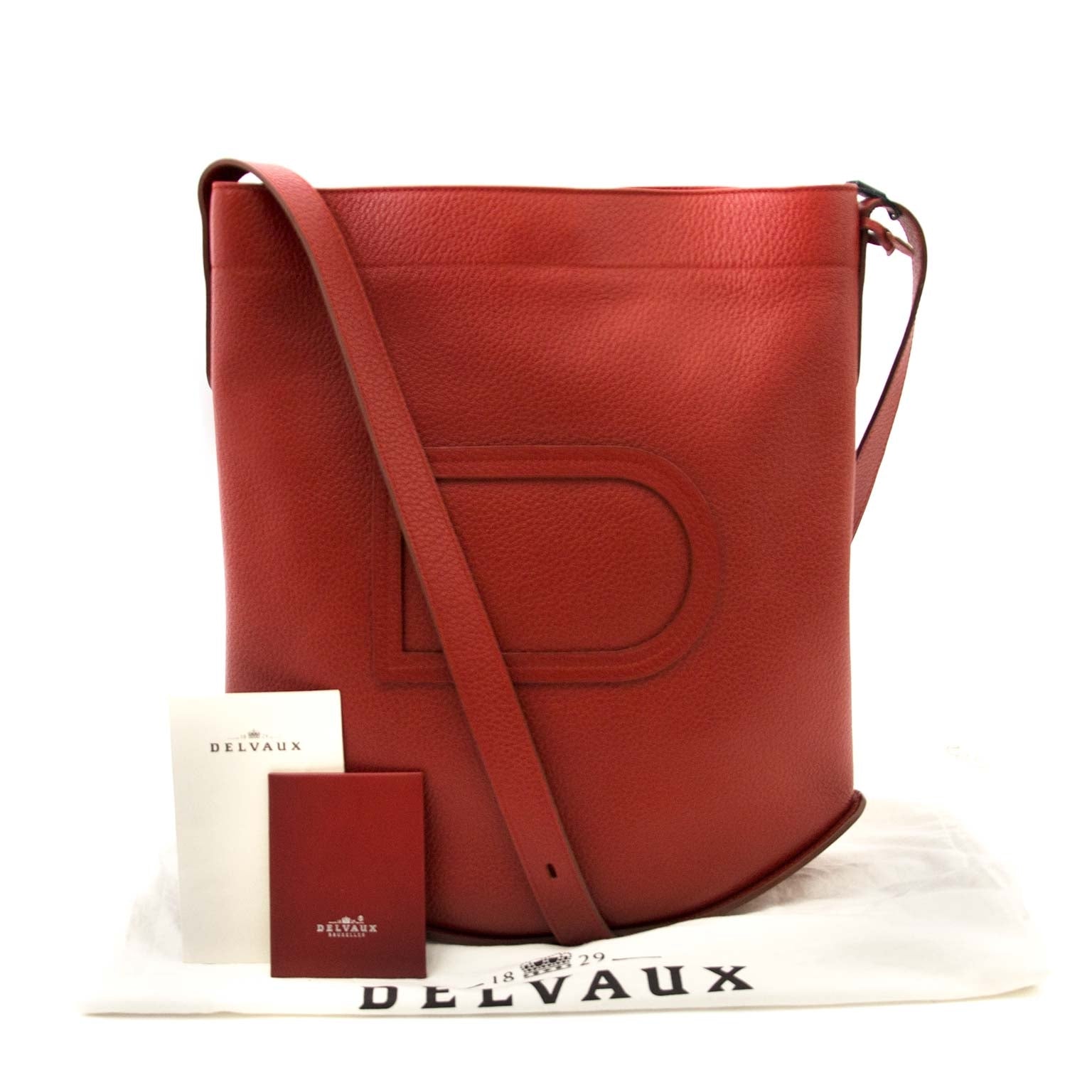 Delvaux Red Le Pin Shoulder Bag veilig onilne tegen de beste prijs