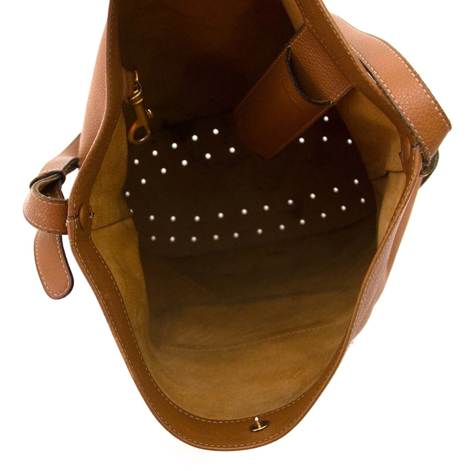Delvaux Le Pin Camel Leather Bag