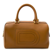 Delvaux Cognac Louise Boston Bag shop safe online secondhand