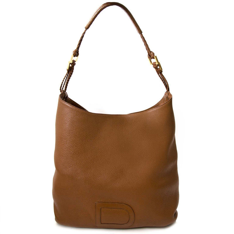 100% authentic Delvaux Louise Brown Leather Shoulder Bag