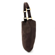 comme neuf sac a main Delvaux Le Louise Café Nubuck Shoulder Bag