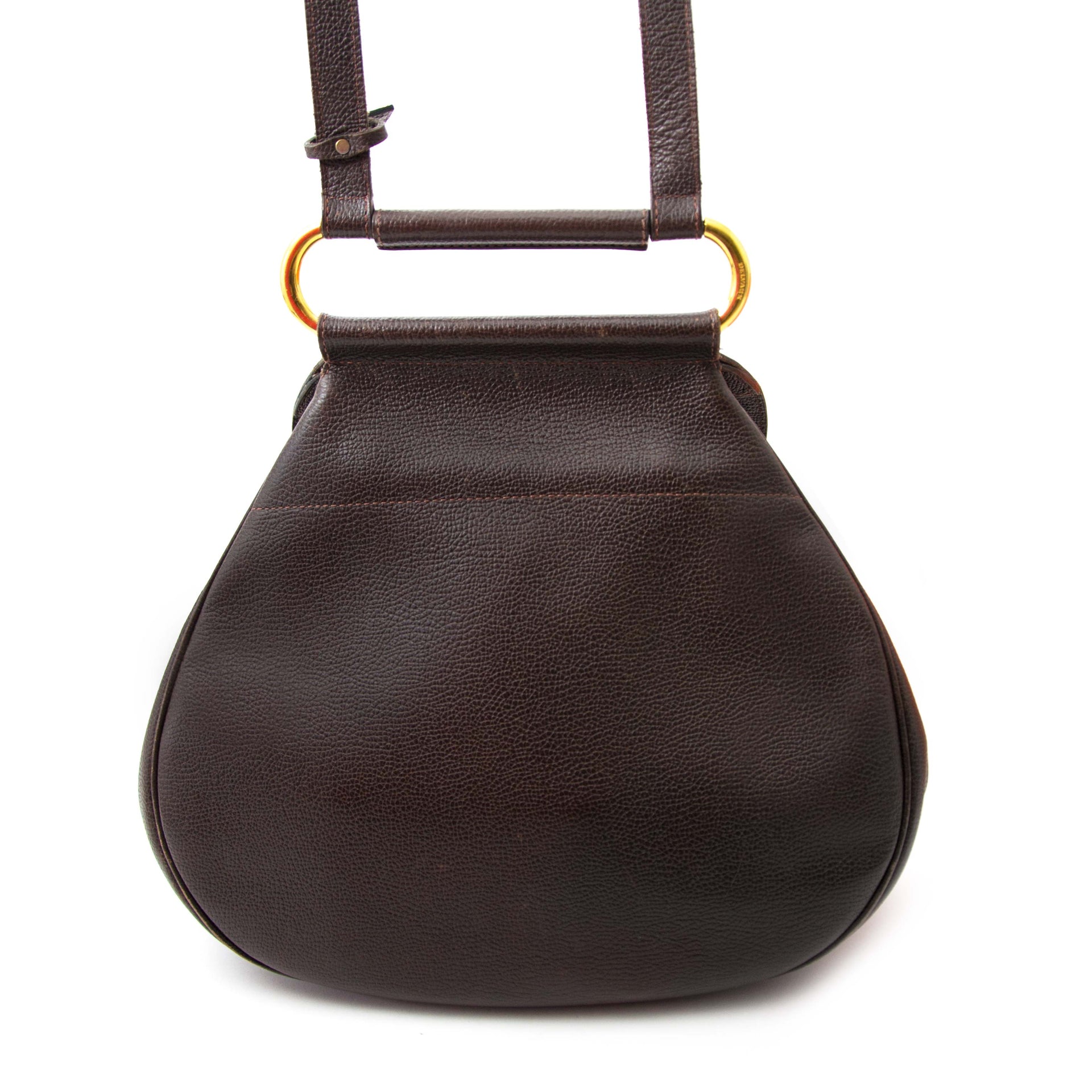Delvaux Brown Leather Cerceau Bag