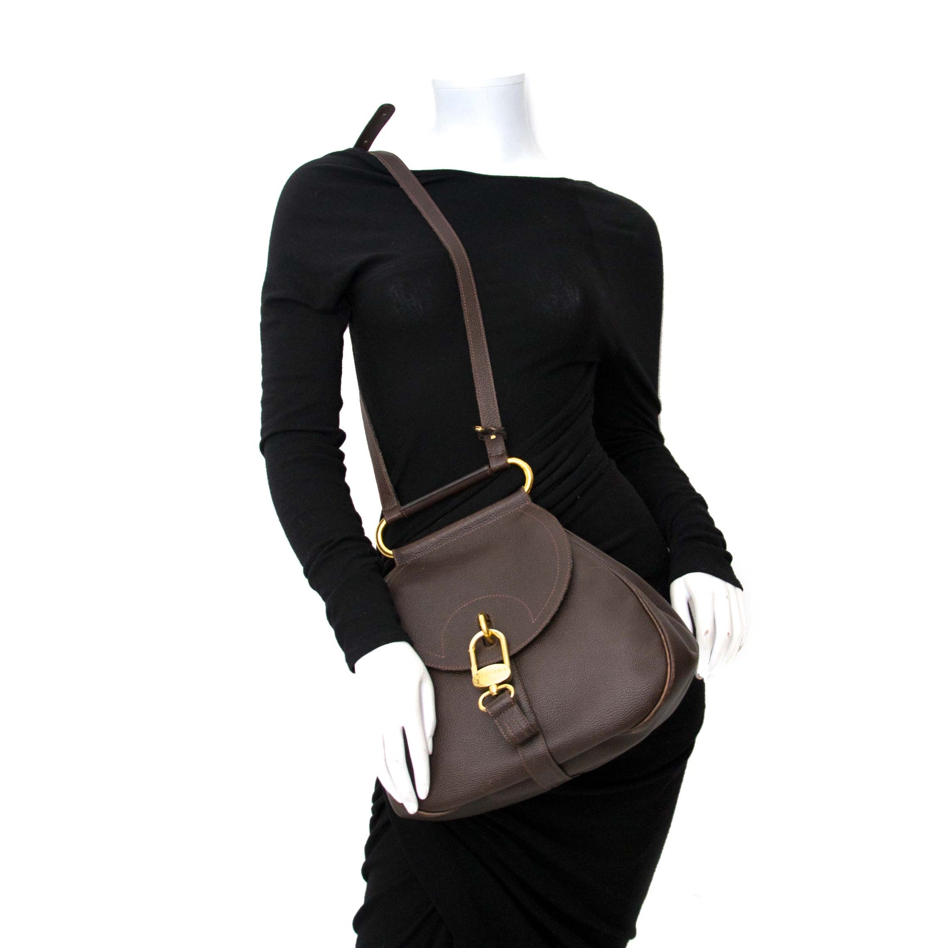 Delvaux Brown Leather Cerceau Bag
