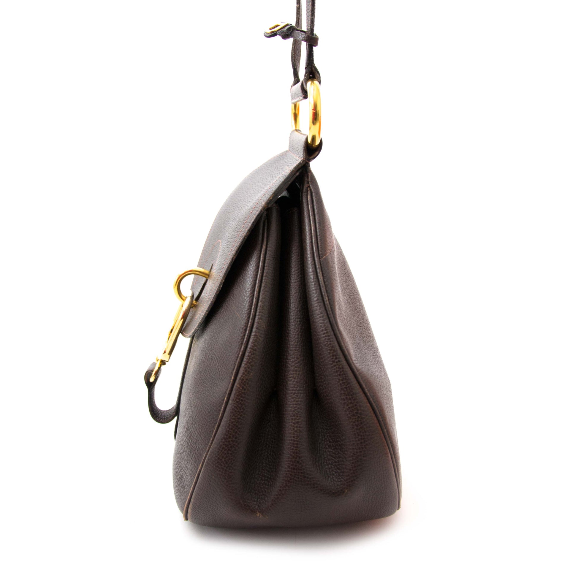 Delvaux Brown Leather Cerceau Bag