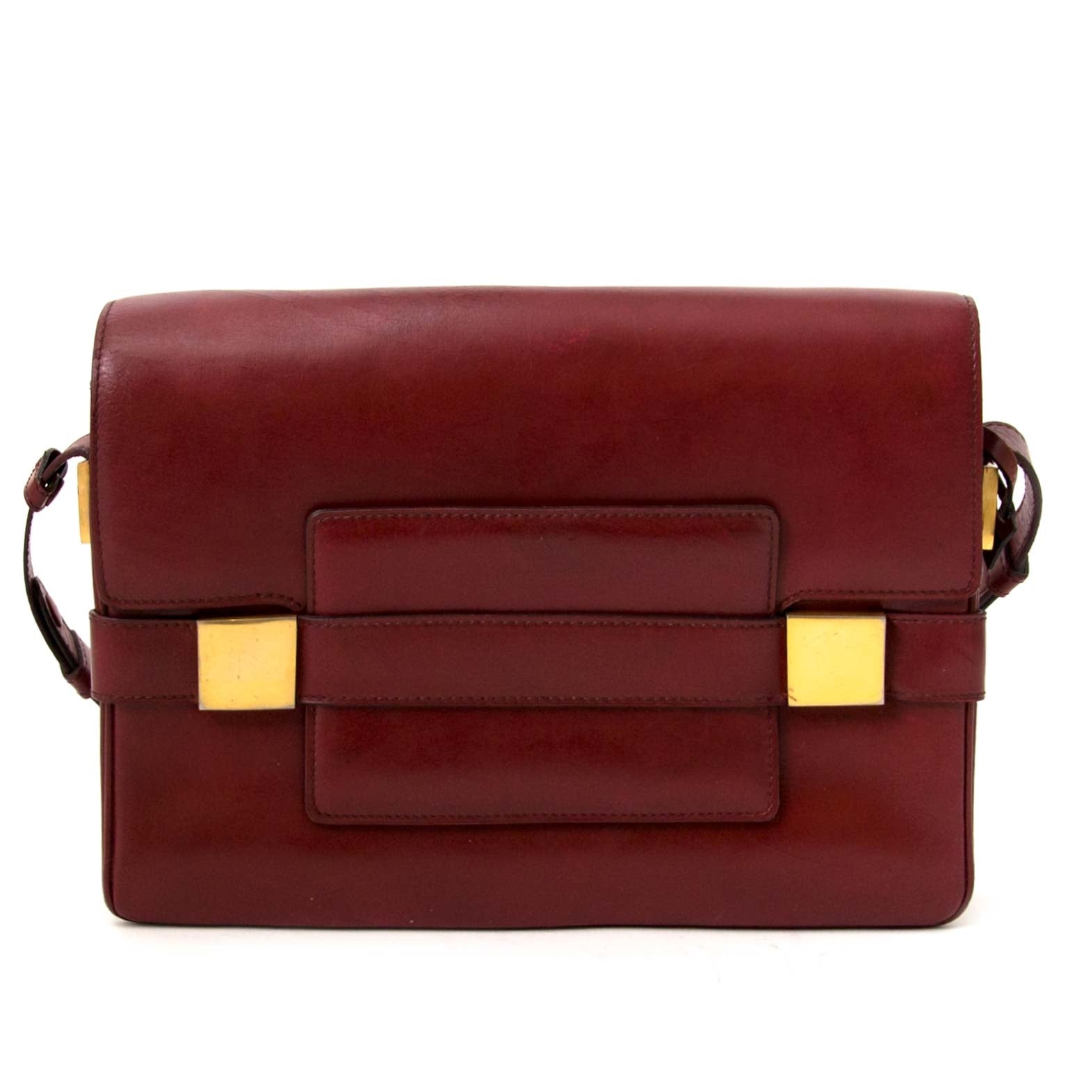 Delvaux Burgundy 'Madame' Bag now online at labellov.com