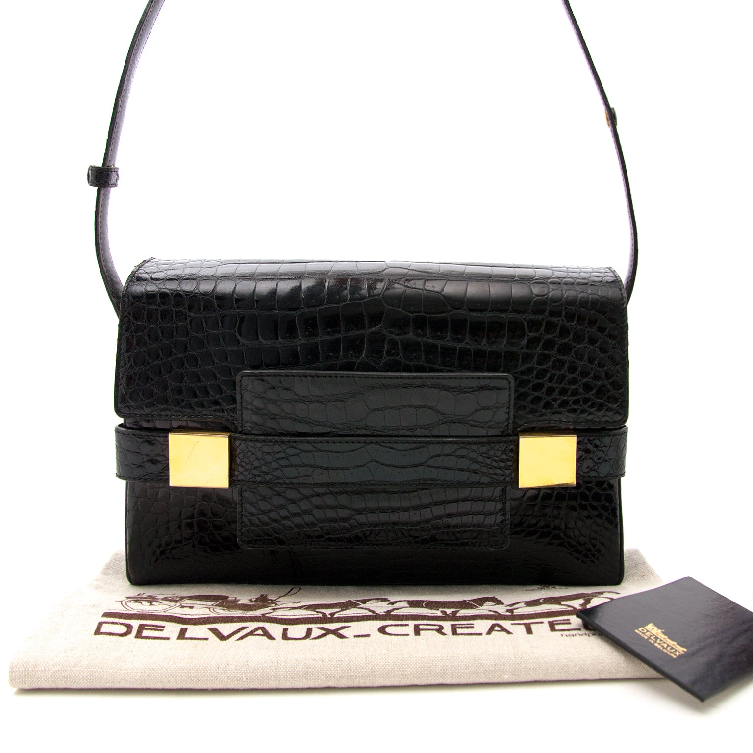 Delvaux le madame black croco leather bag for the best price at labellov.com