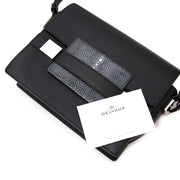 Delvaux Madame Black Galuchat Shoulder Bag te koop
