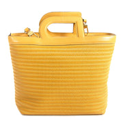 We buy and sell 100% authentic Delvaux Yellow Marmara Tissage Côtelé Cabas Bag for the best price