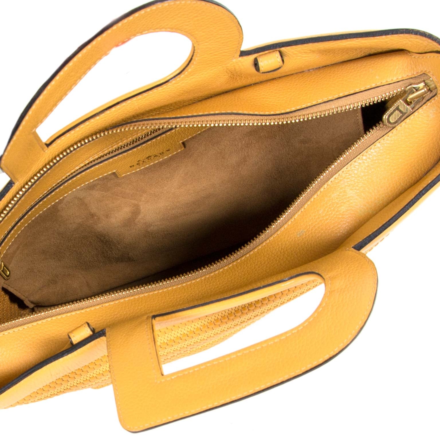 Delvaux Yellow Marmara Tissage Côtelé Cabas Bag
