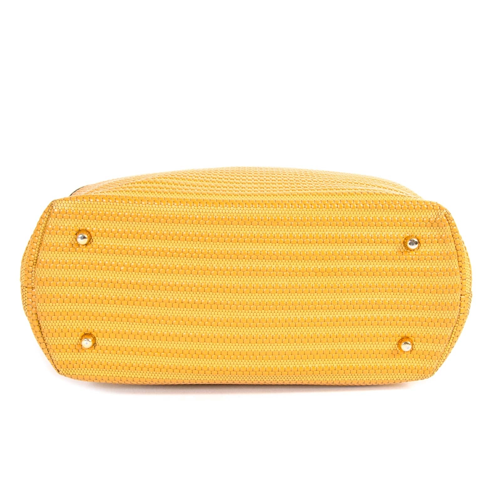 Delvaux Yellow Marmara Tissage Côtelé Cabas Bag