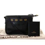 Delvaux Black Leather 'D' Crossbody Bag
