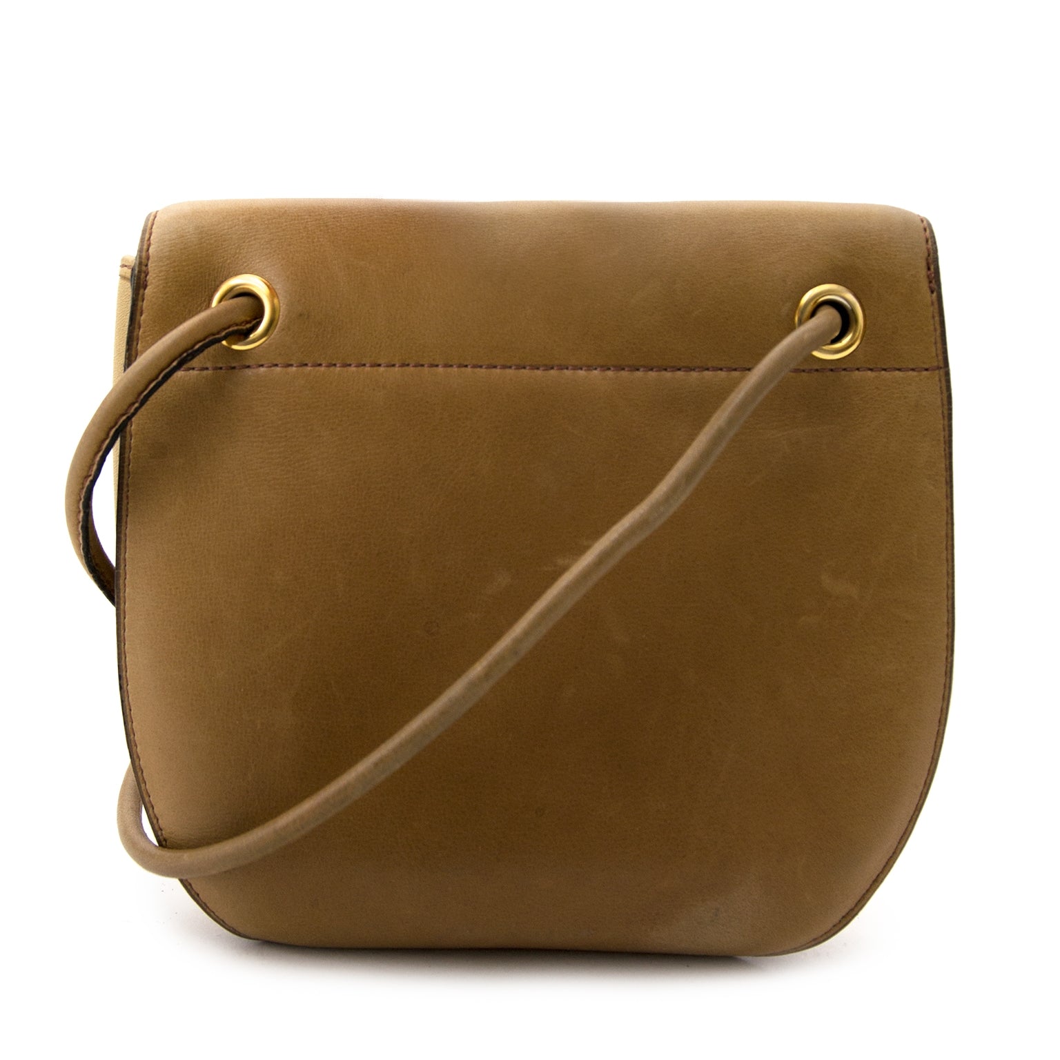 acheter en ligne seonce main Delvaux Vintage Nude Toile De Cuir Crossbody Bag