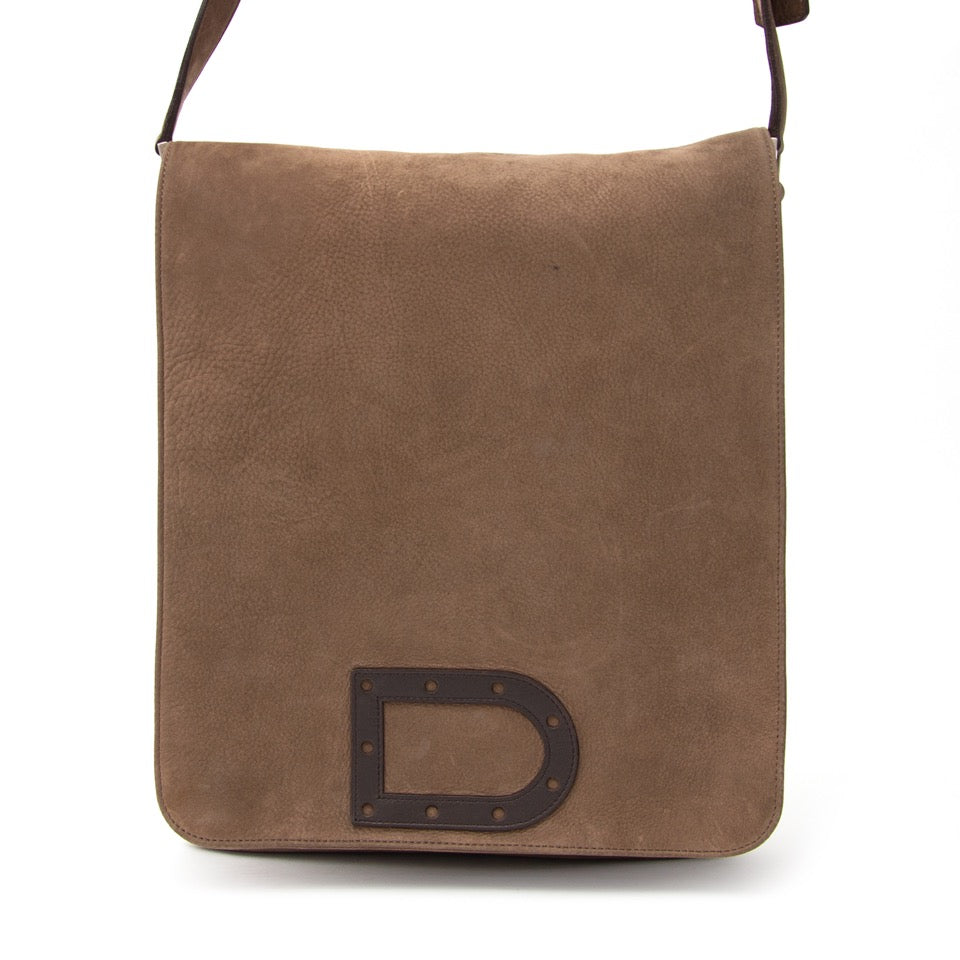 acheter en ligne seconde main sac a main Delvaux Taupe Louise Baudrier PM comme neuf