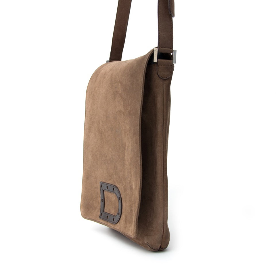 koop online aan de beste prijs Delvaux Taupe Louise Baudrier PM webshop labellov.Com