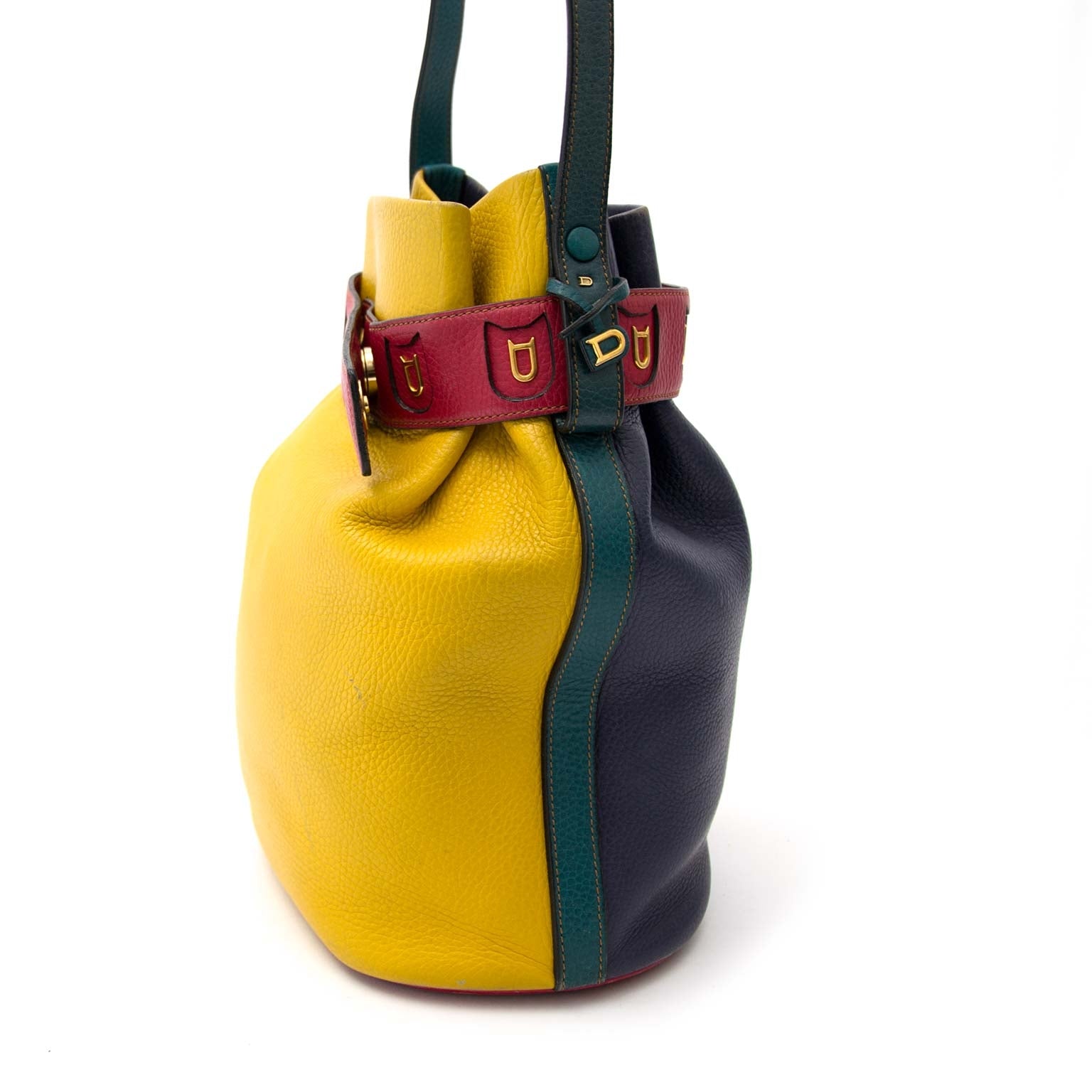 Delvaux Color Block Bucket Bag for sale online at Labellov in Antwerp Belgium
