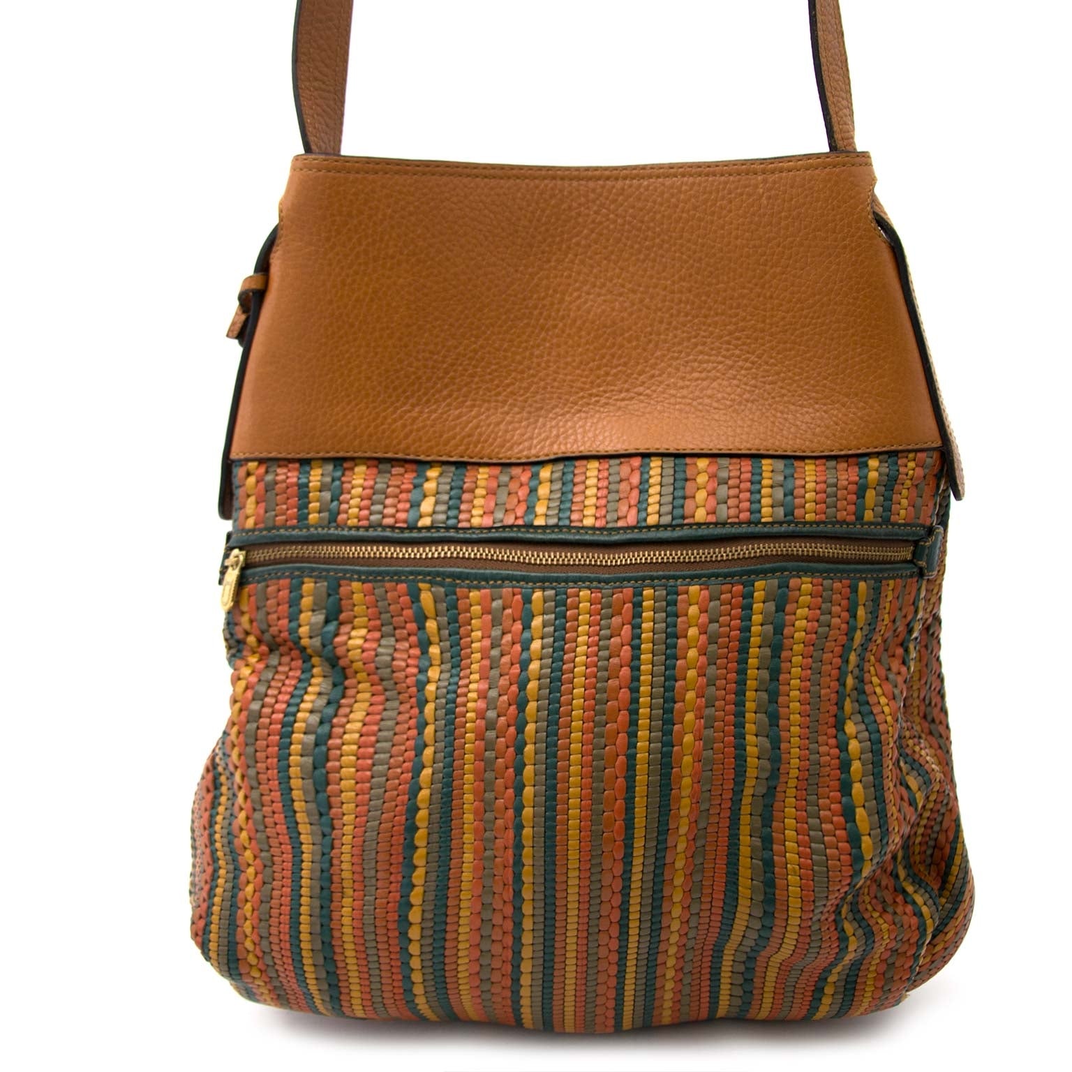 shop safe online secondhand Delvaux Orange Toile de Cuir Faust