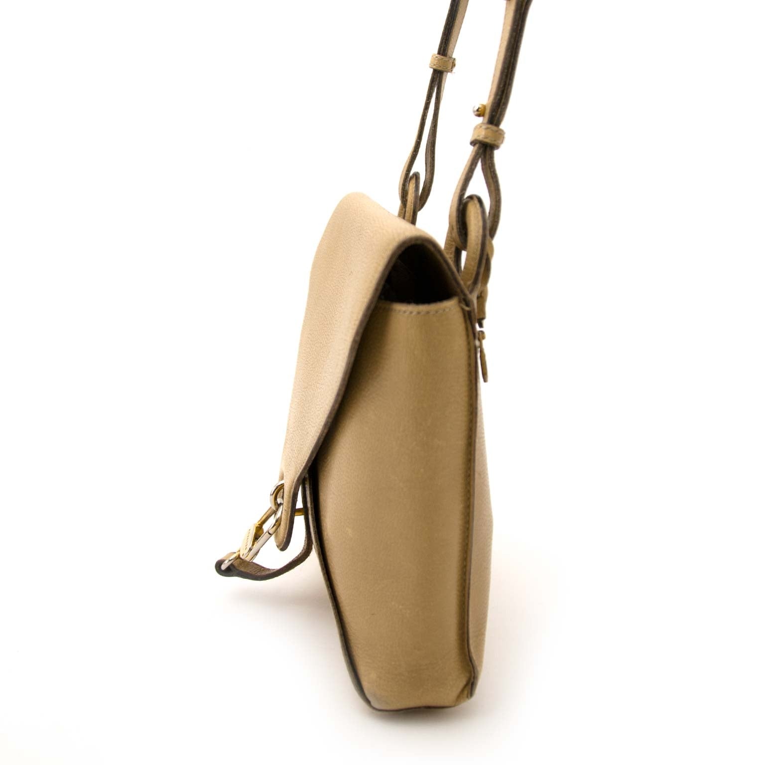 Delvaux Vintage Sand Leather Shoulder Bag for sale