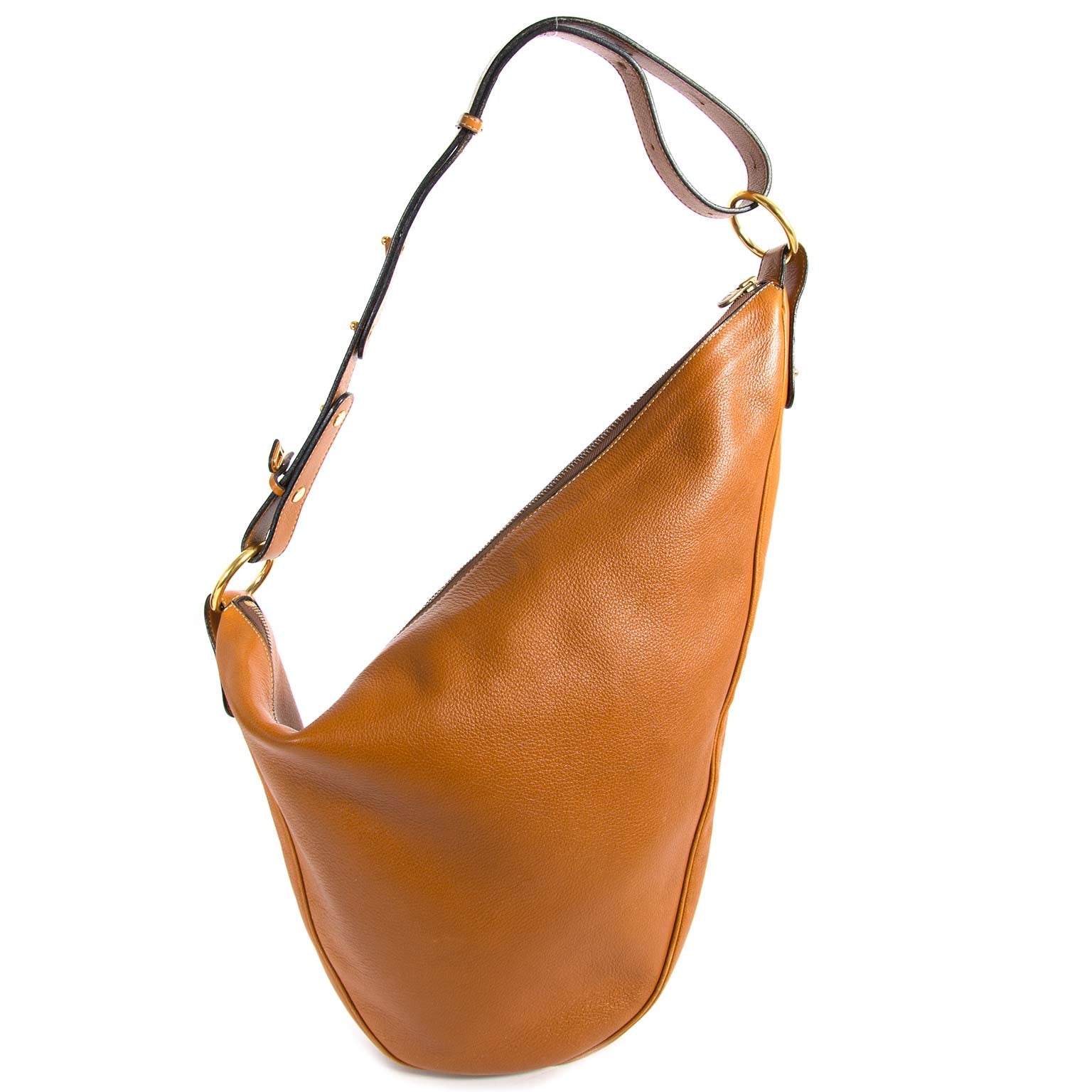 Delvaux Brown Leather Hobo Bag now for sale at labellov vintage fashion webshop belgium