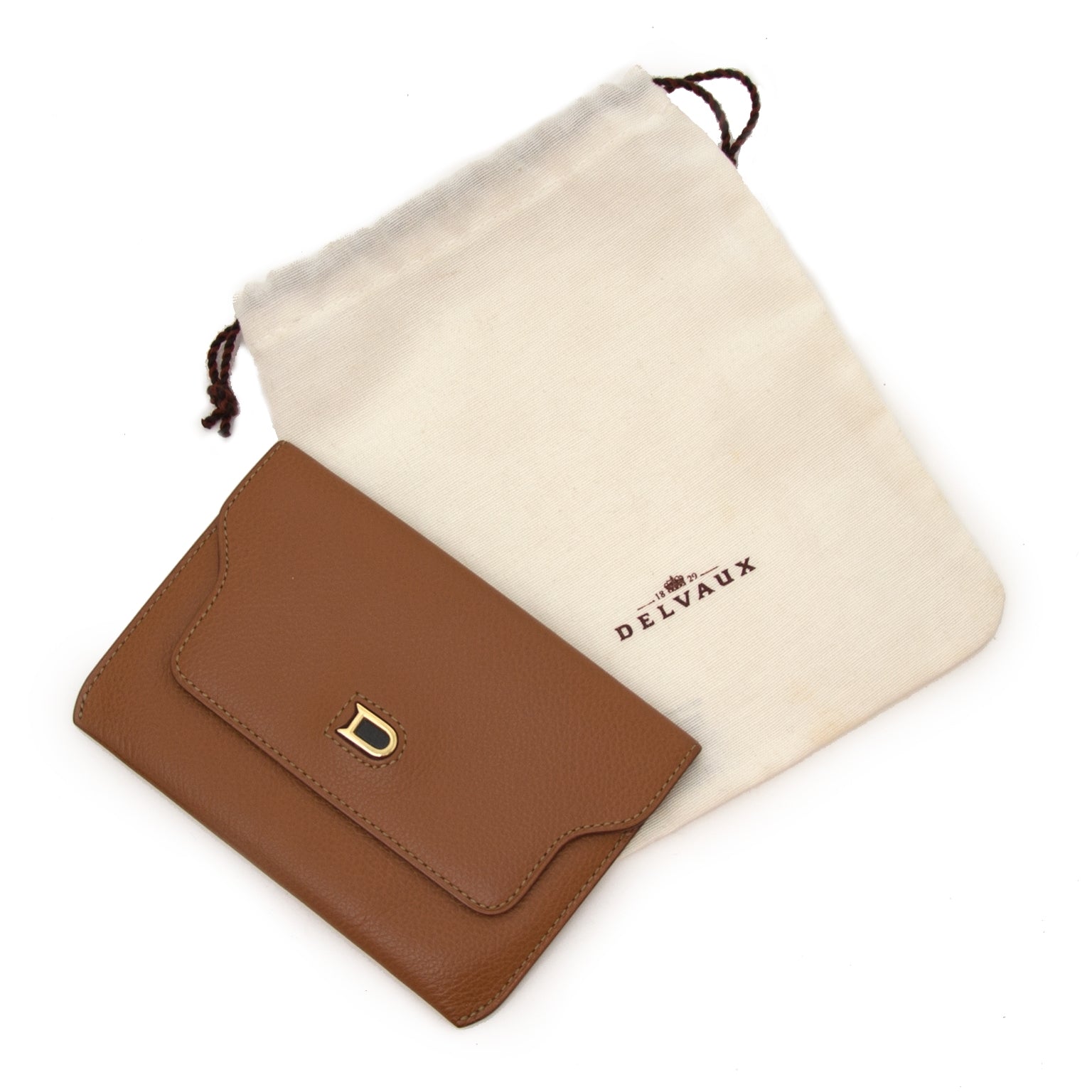 Delvaux Cognac Leather Pochette