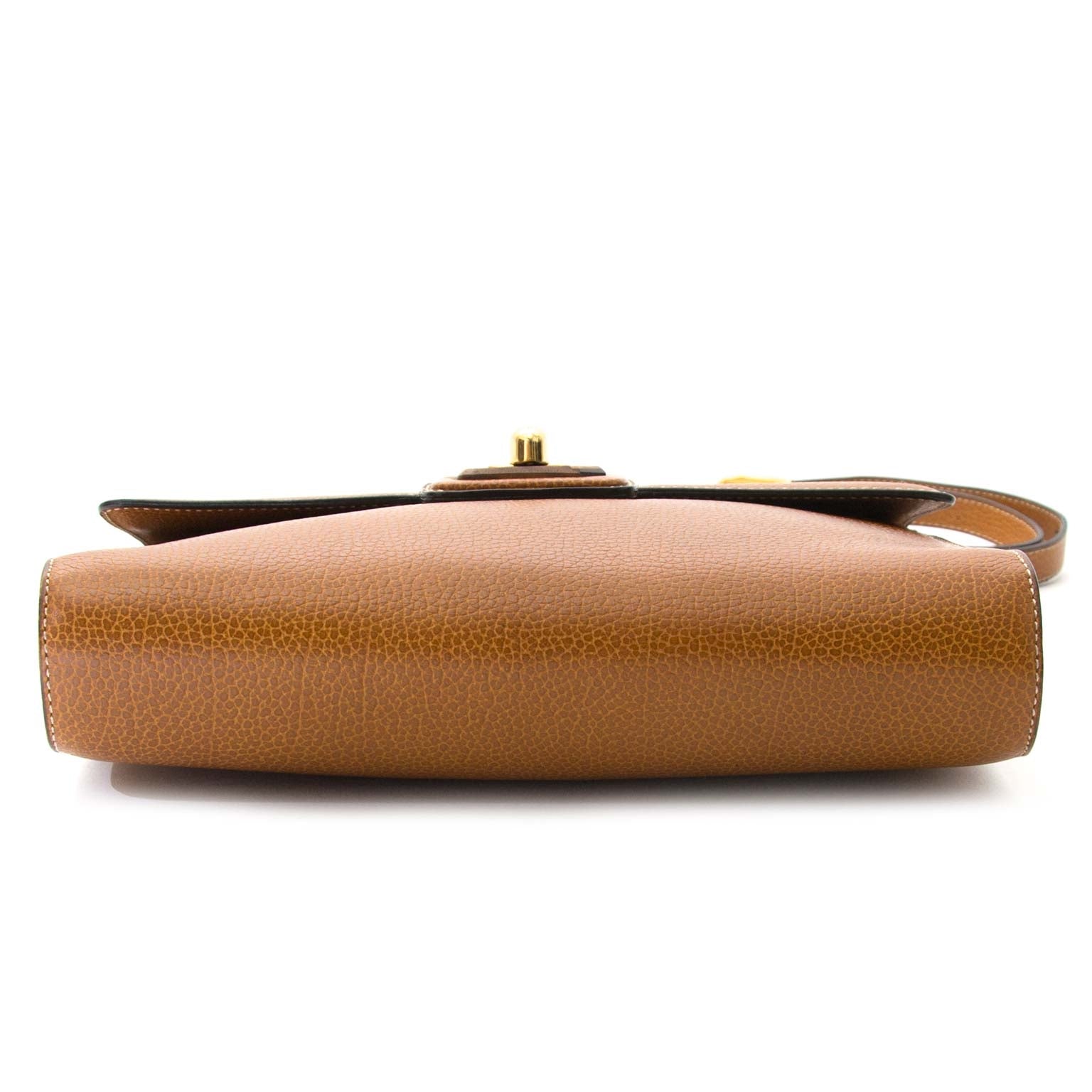 delvaux brown shoulder bag wooden turnlock now for sale at labellov vintage fashion webshop belgium