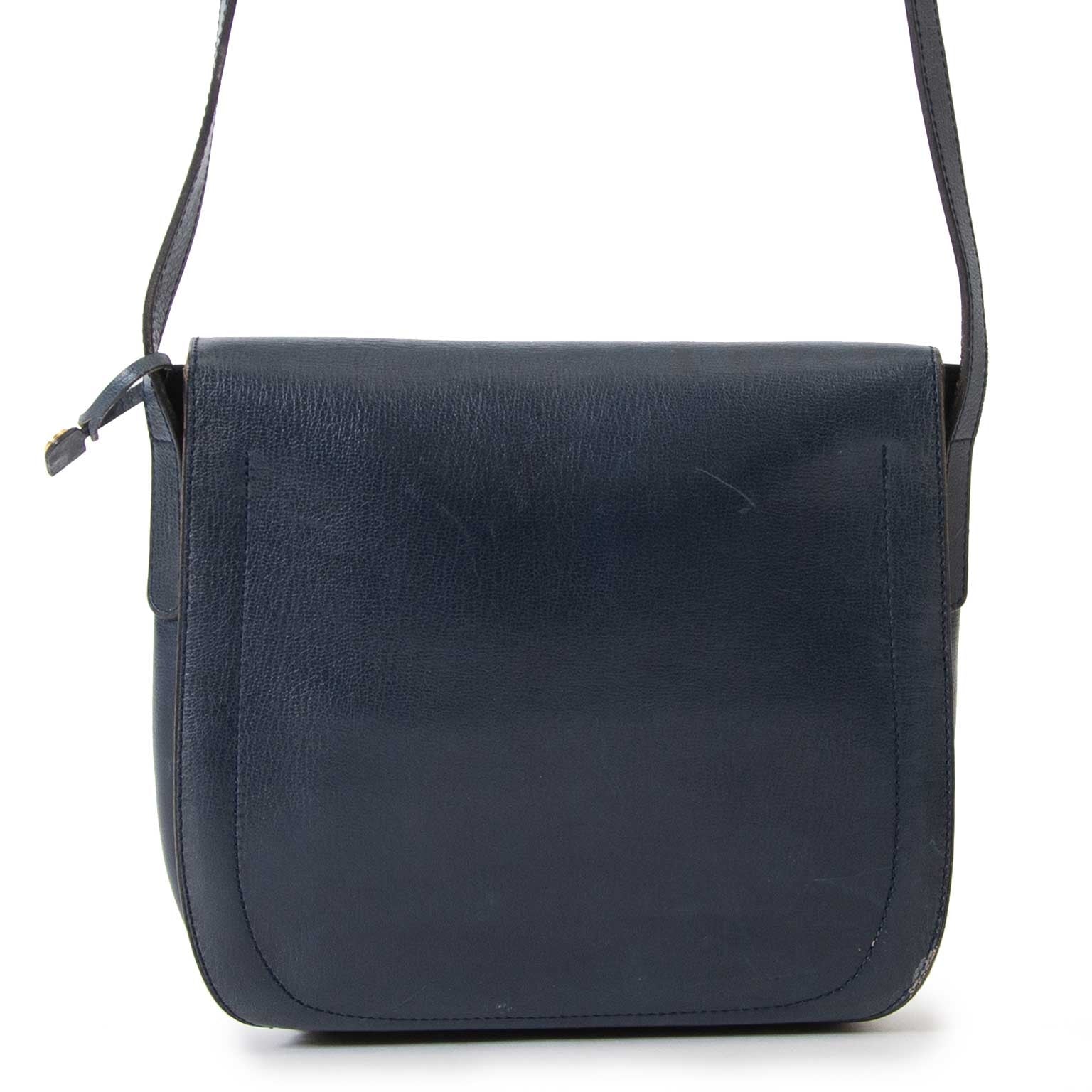delvaux dark blue crossbody bag now for sale at labellov vintage fashion webshop belgium