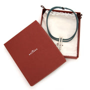 koop veilig Delvaux Turquoise D Leather Necklace bij Labellov, vintage webwinkel