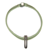 delvaux green d leather necklace now for sale at labellov vintage fashion webshop belgium
