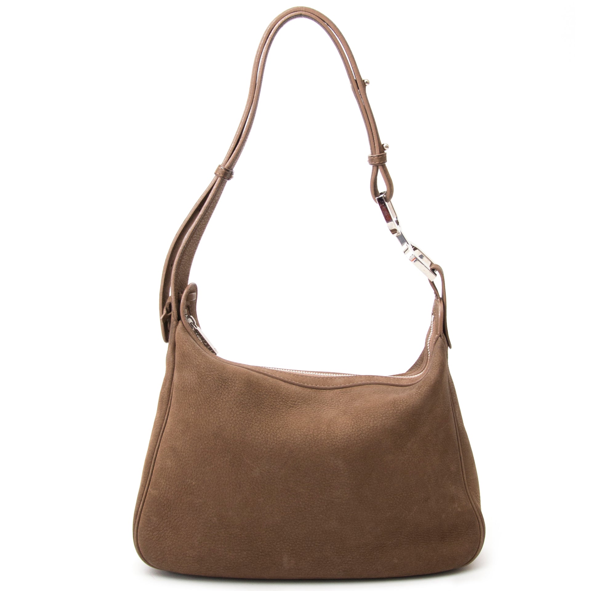 Delvaux Taupe Brown Nubbuck Shoulder Bag for sale online