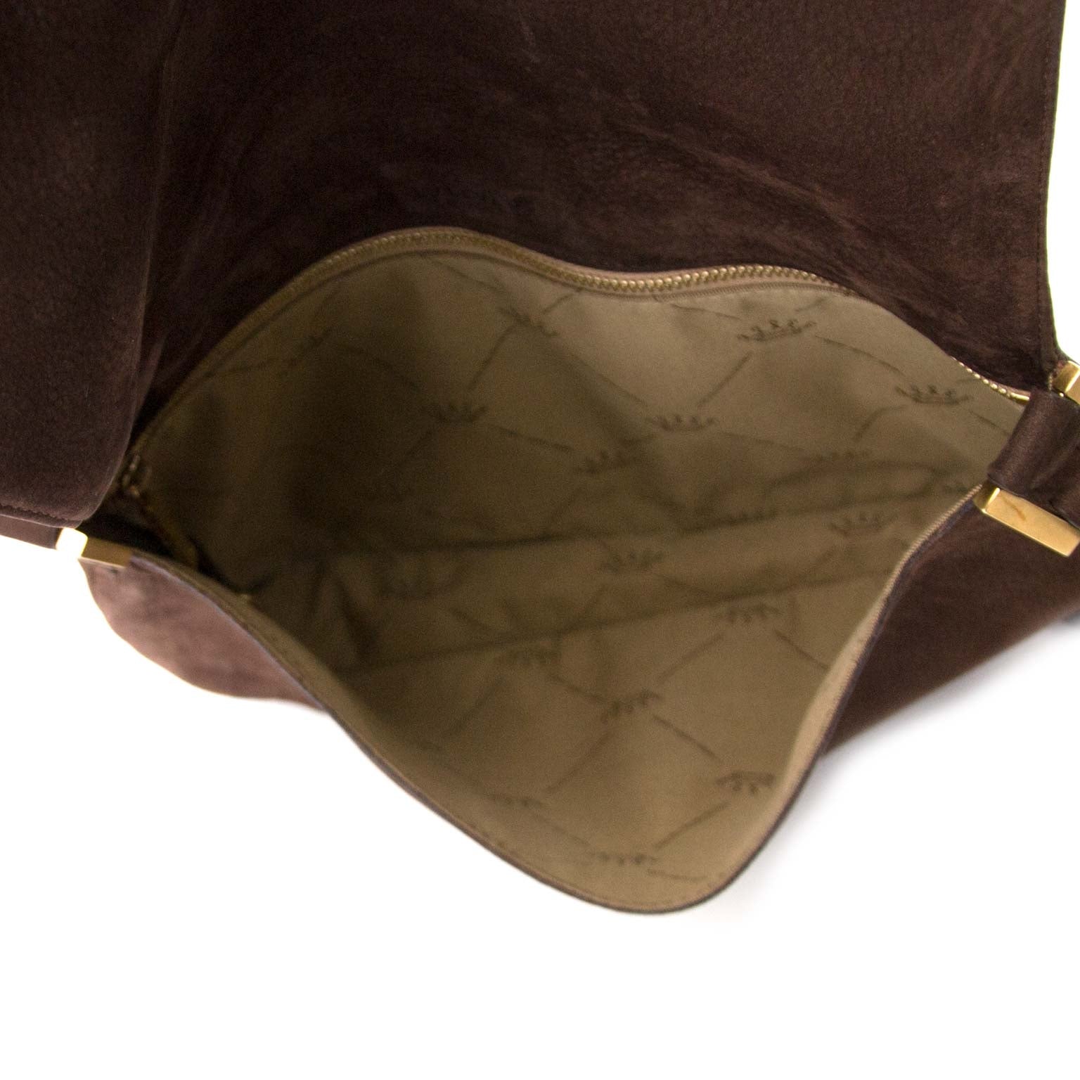 Delvaux Dark Brown Nubuck Leather Crossbody Bag