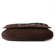 buy safe and secure on labellov.com for the best price Delvaux dark brown nubuck leather crossbody bag
