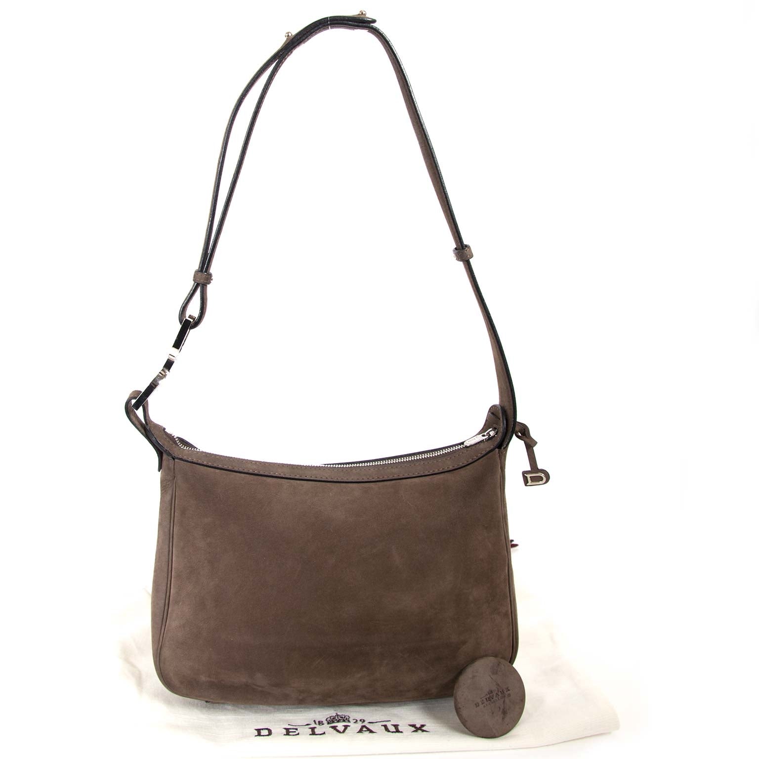 Delvaux Nubuck Brown Shoulder Bag