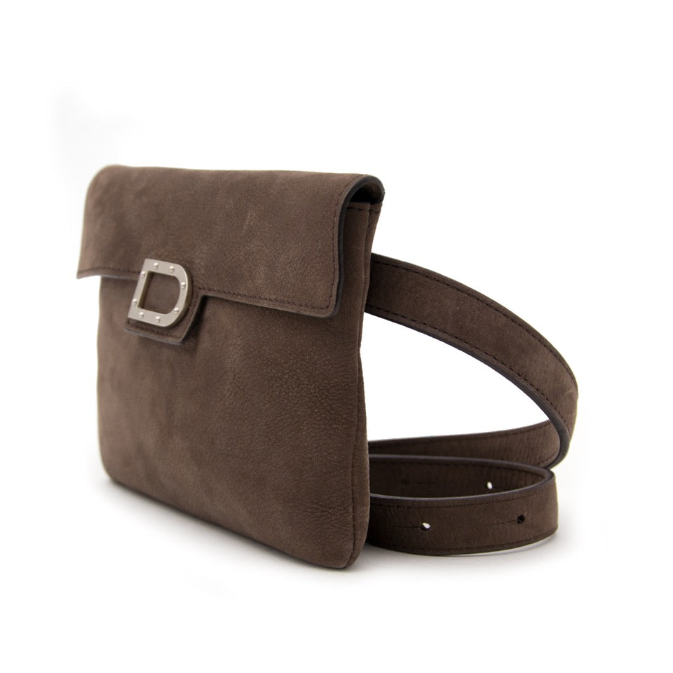 Shop safe and online Delvaux Brown Nubuck Waist Belt Bag at Labellov.com